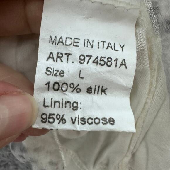 Viola Borghi Women's Large 100% Silk Sheer Long Sleeve Top Flowy Animal Print - Picture 6 of 9